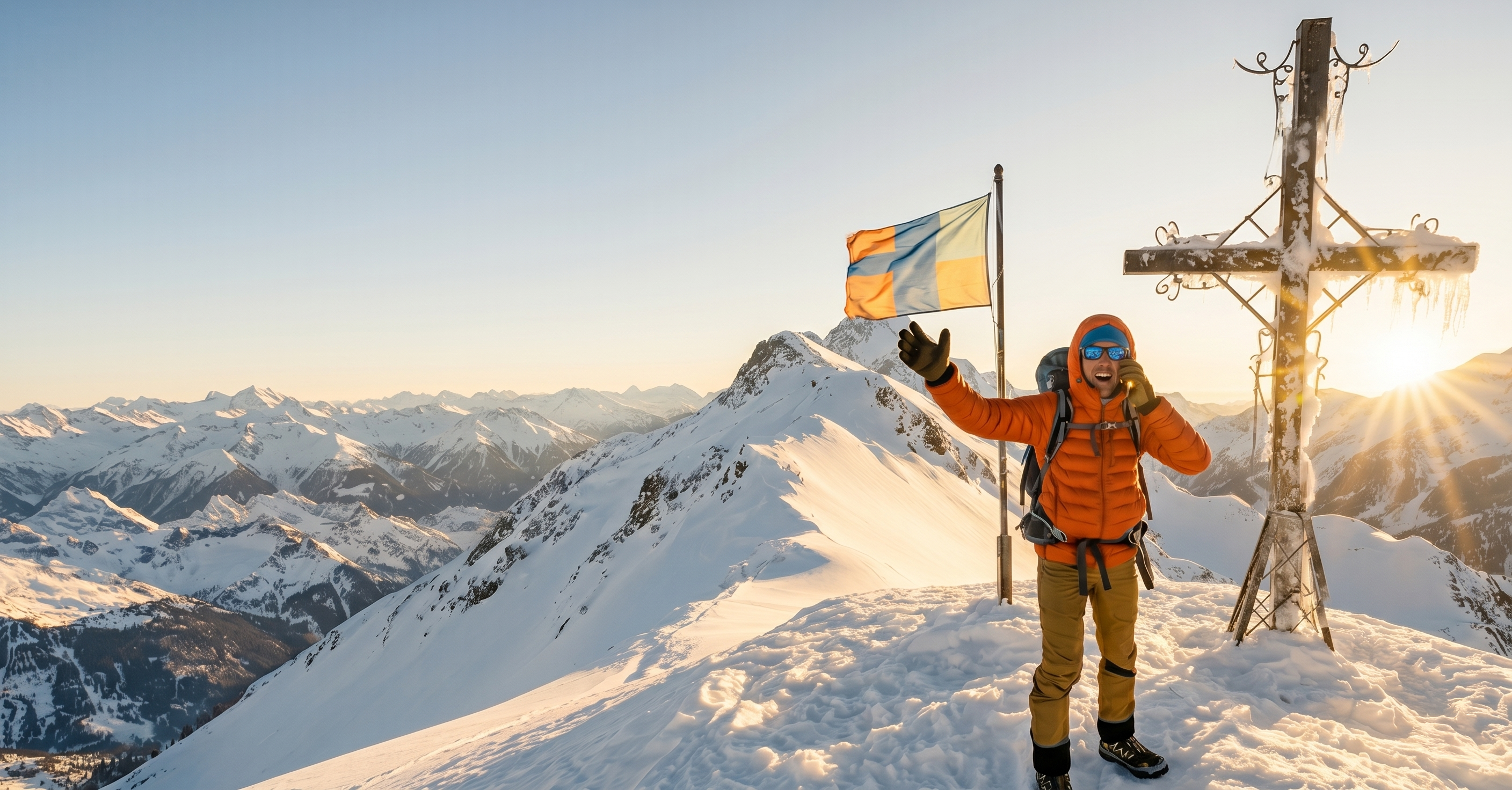 Identity protection with omniac – a man standing on a mountain peak.
