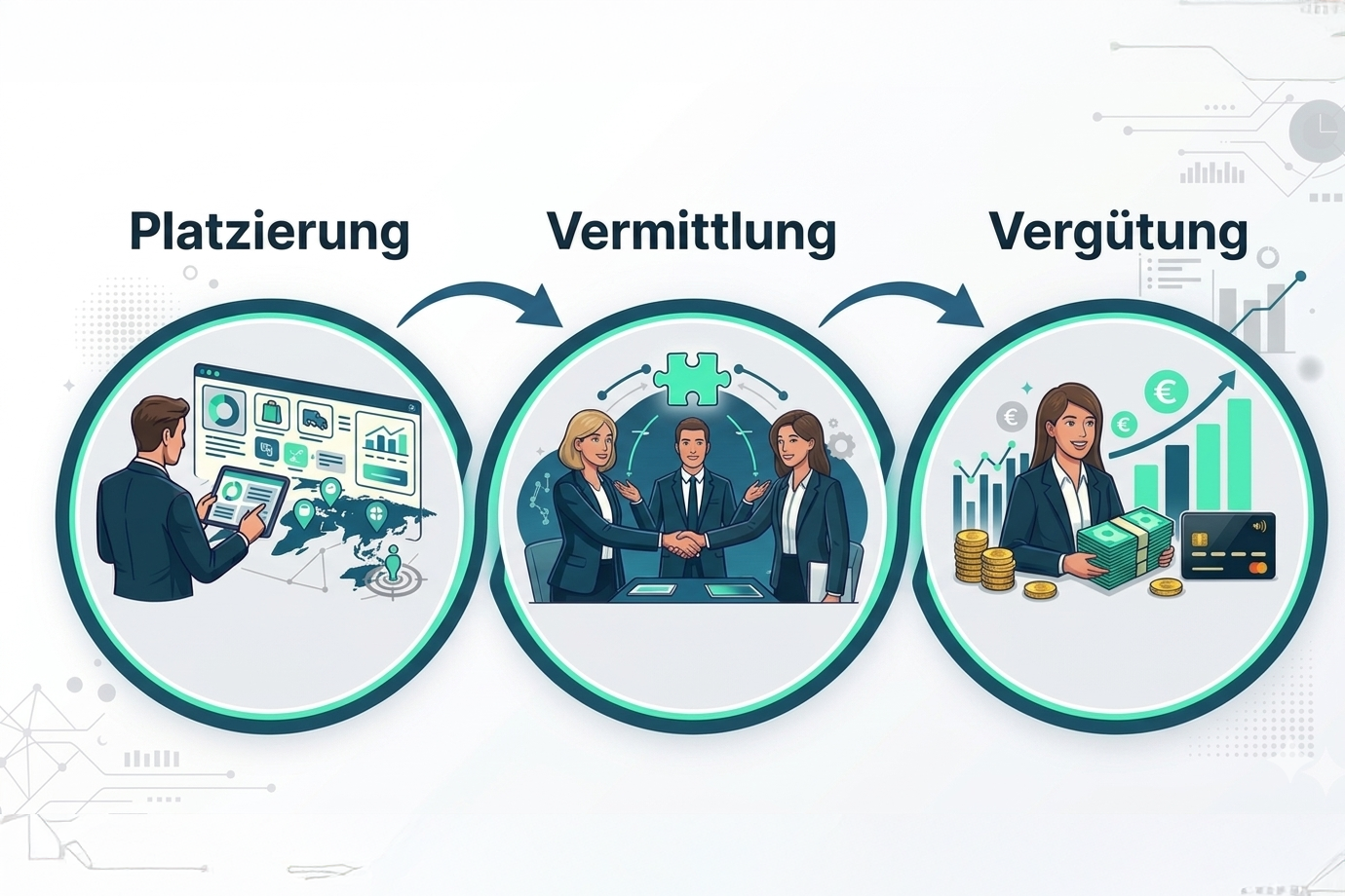 In 3 einfachen Schritten zur Partnerschaft.
